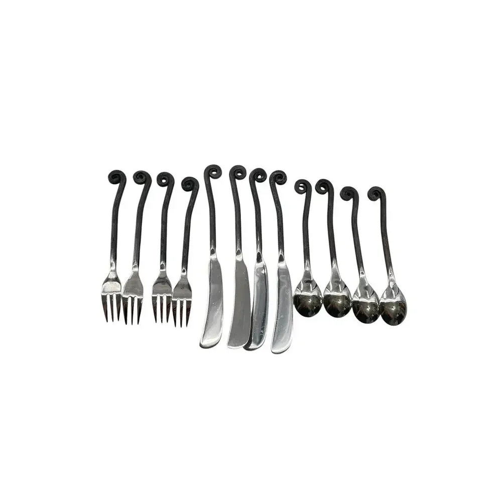 Gourmet Settings Treble Clef Mini Set Spreader Mini Spoon Cocktail Fork Set 12